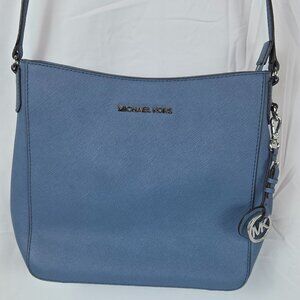 Michael Kors Jet Set Travel Leather Crossbody – Women’s Pale Blue Bag